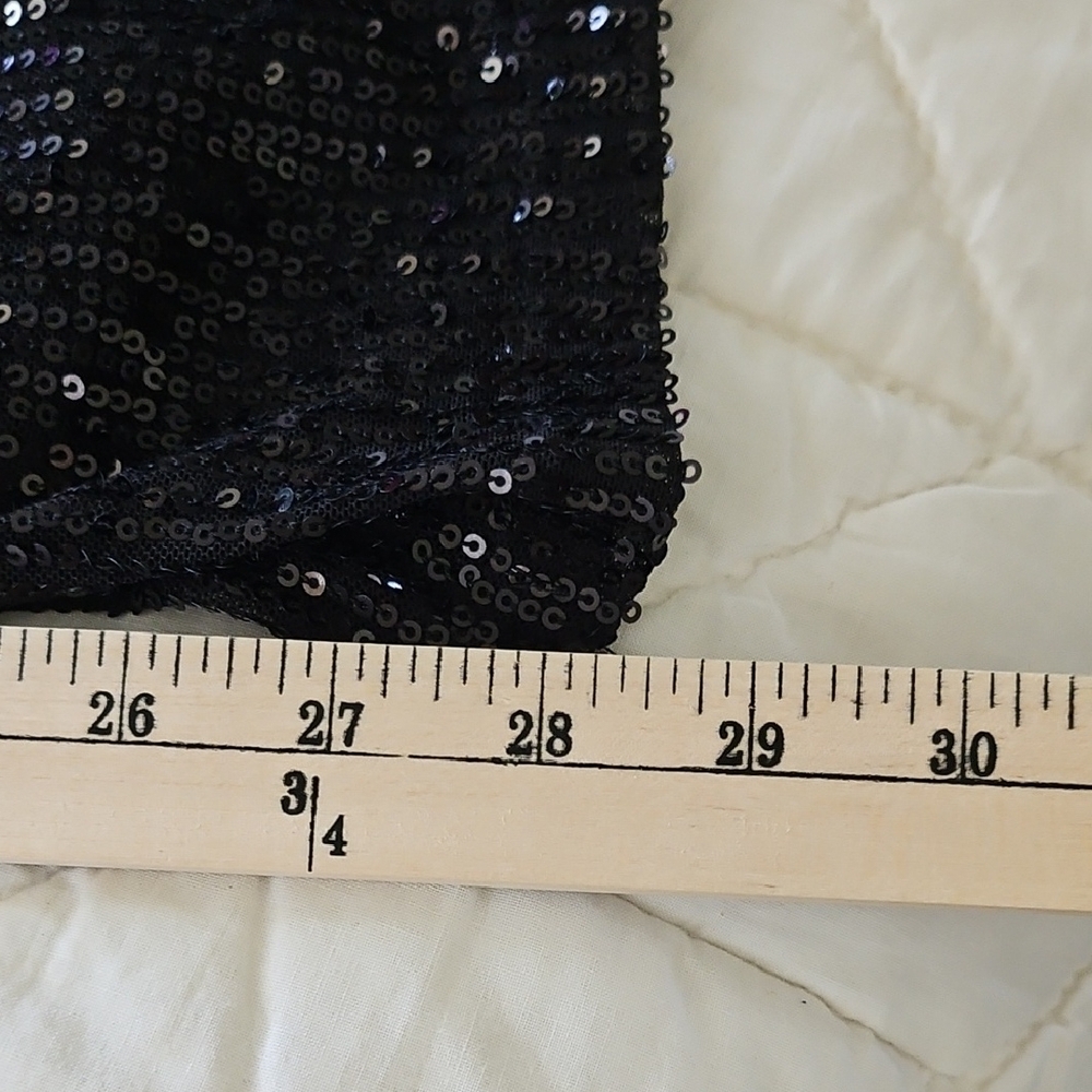 Cupio Blush - Palazzo Black Sequined High Rise Evening Party Pants- Size S - Picture 6 of 11